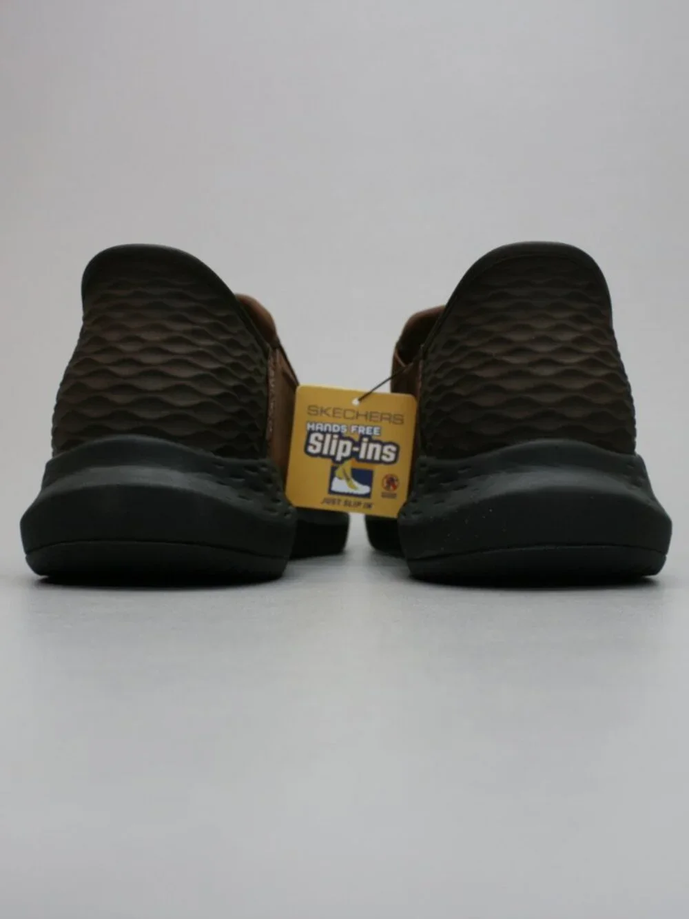 Skechers Men's 9 Parson-Oswin Brown Leather Hands-Free Slip-ins Shoes Loafers